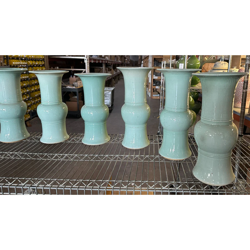 Danny's Fine Porcelain 32" H - Celedon Elegant Vase Lamp With Wood Base(2-830-19) Lampshade is included. 50824-L - Image 4