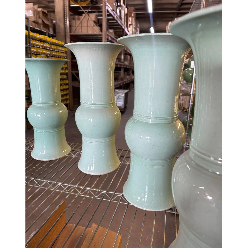 Danny's Fine Porcelain 32" H - Celedon Elegant Vase Lamp With Wood Base(2-830-19) Lampshade is included. 50824-L - Image 6