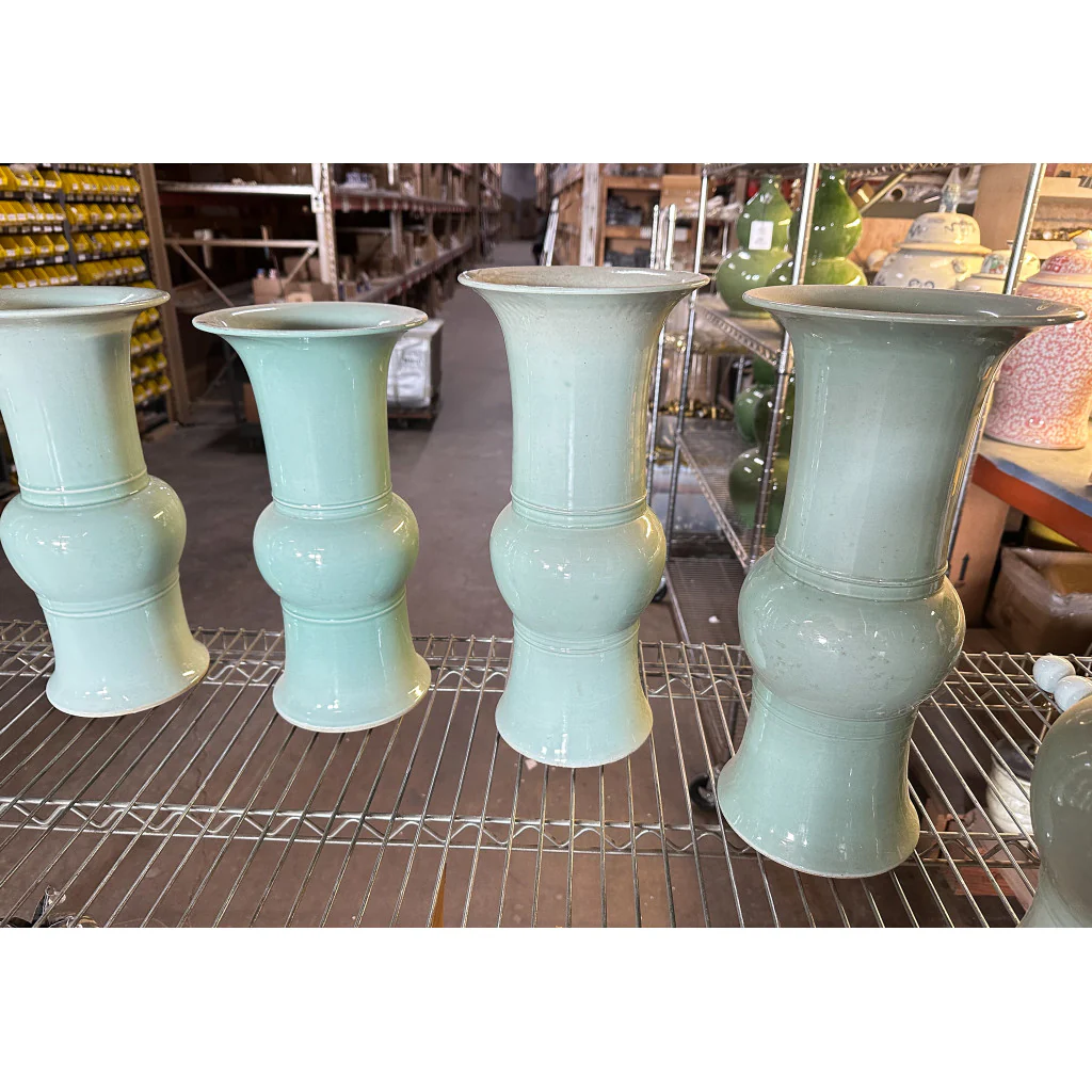 Danny's Fine Porcelain 32" H - Celedon Elegant Vase Lamp With Wood Base(2-830-19) Lampshade is included. 50824-L - Image 9