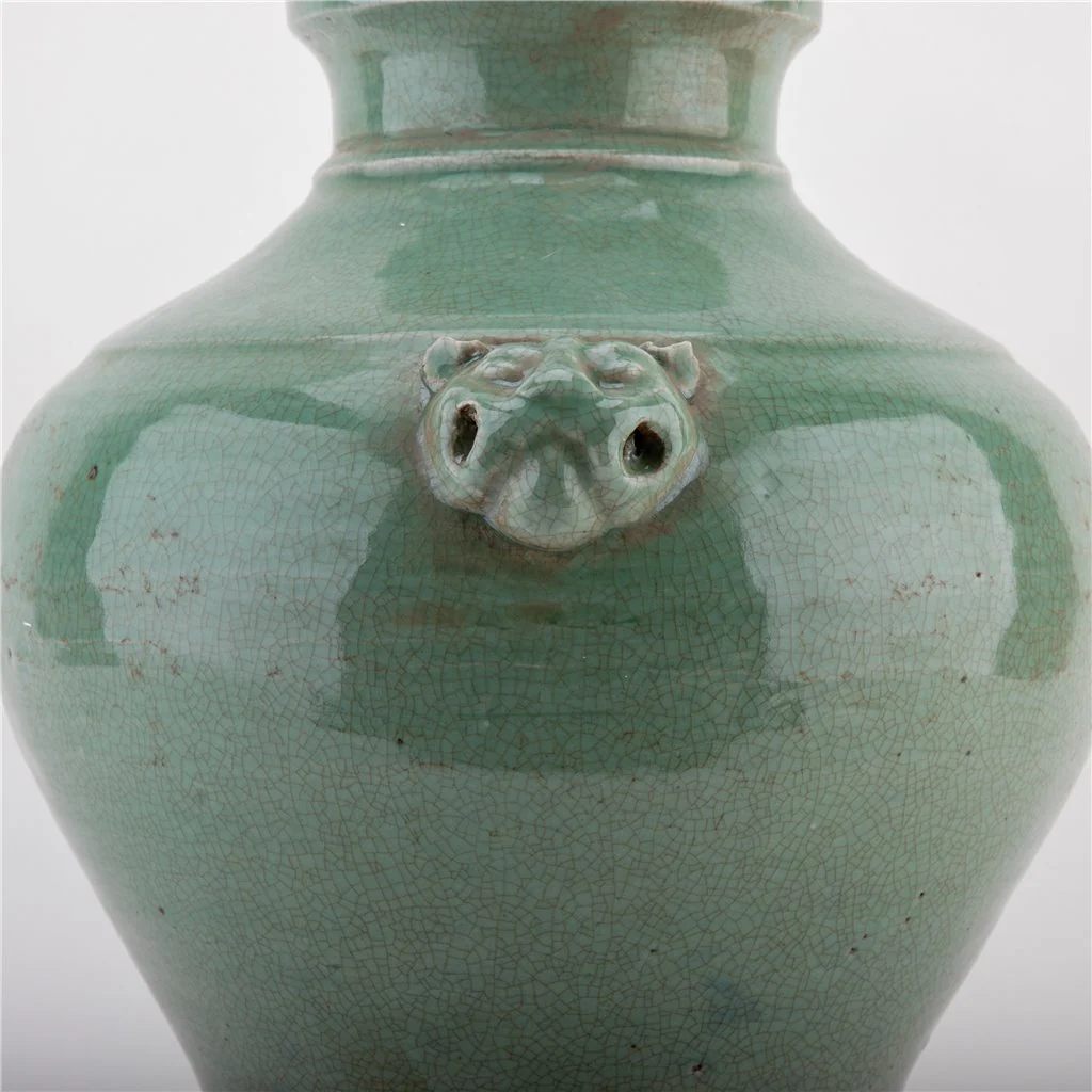 Danny's Fine Porcelain Antique Finish Vase- Green 51065 - Image 4