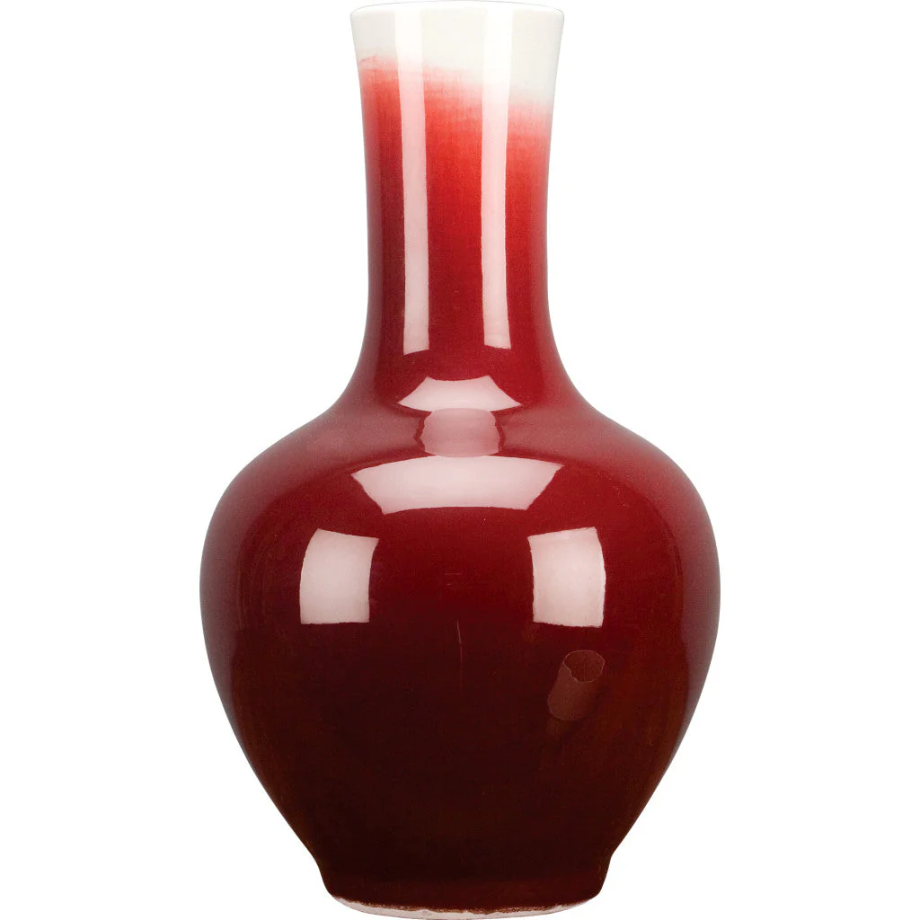 Danny's Fine Porcelain Ball Vase-Oxblood Red 50445