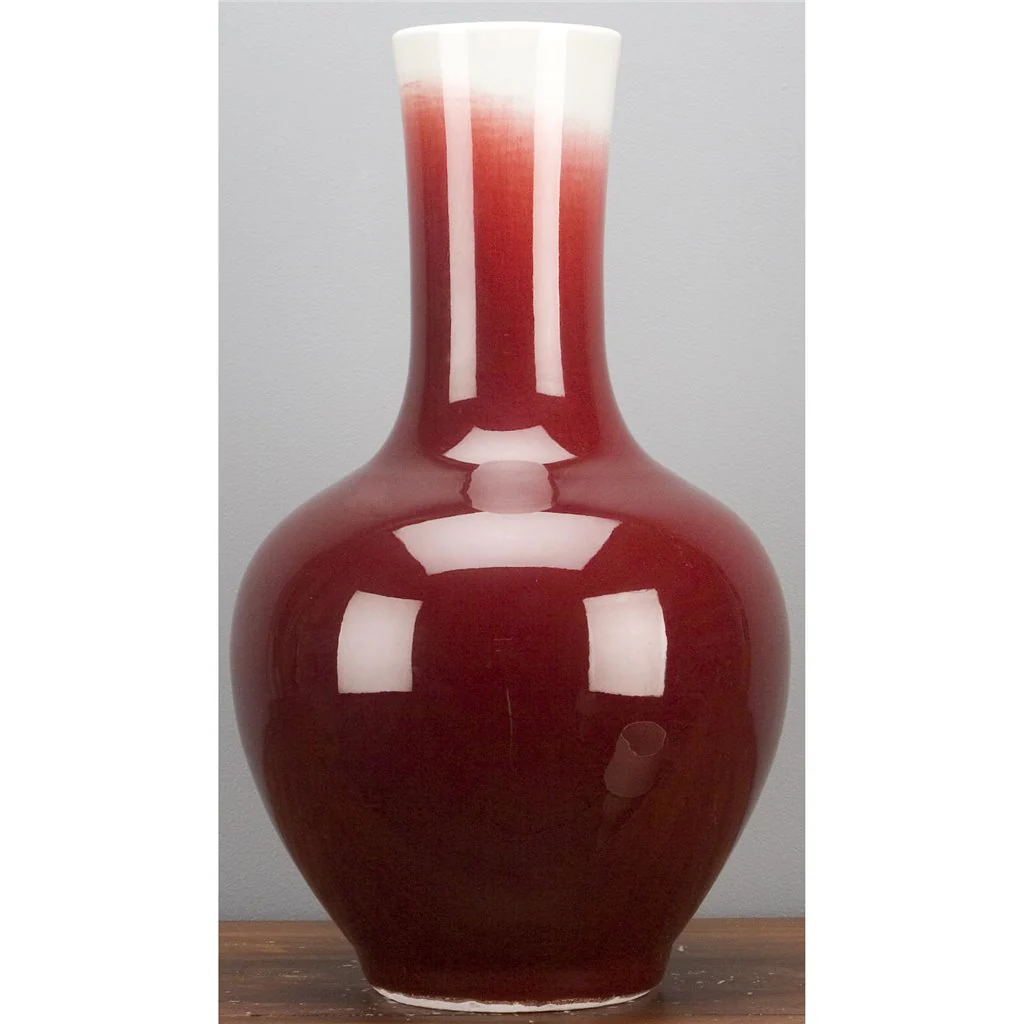 Danny's Fine Porcelain Ball Vase-Oxblood Red 50445 - Image 2