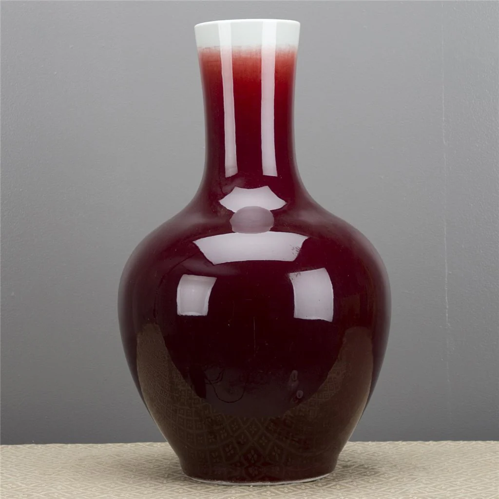 Danny's Fine Porcelain Ball Vase-Oxblood Red 50445 - Image 3