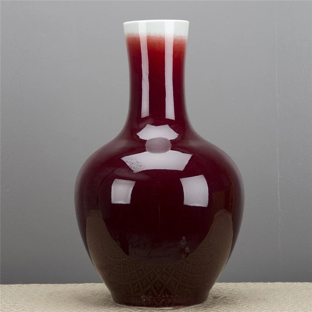 Danny's Fine Porcelain Ball Vase-Oxblood Red 50445 - Image 4