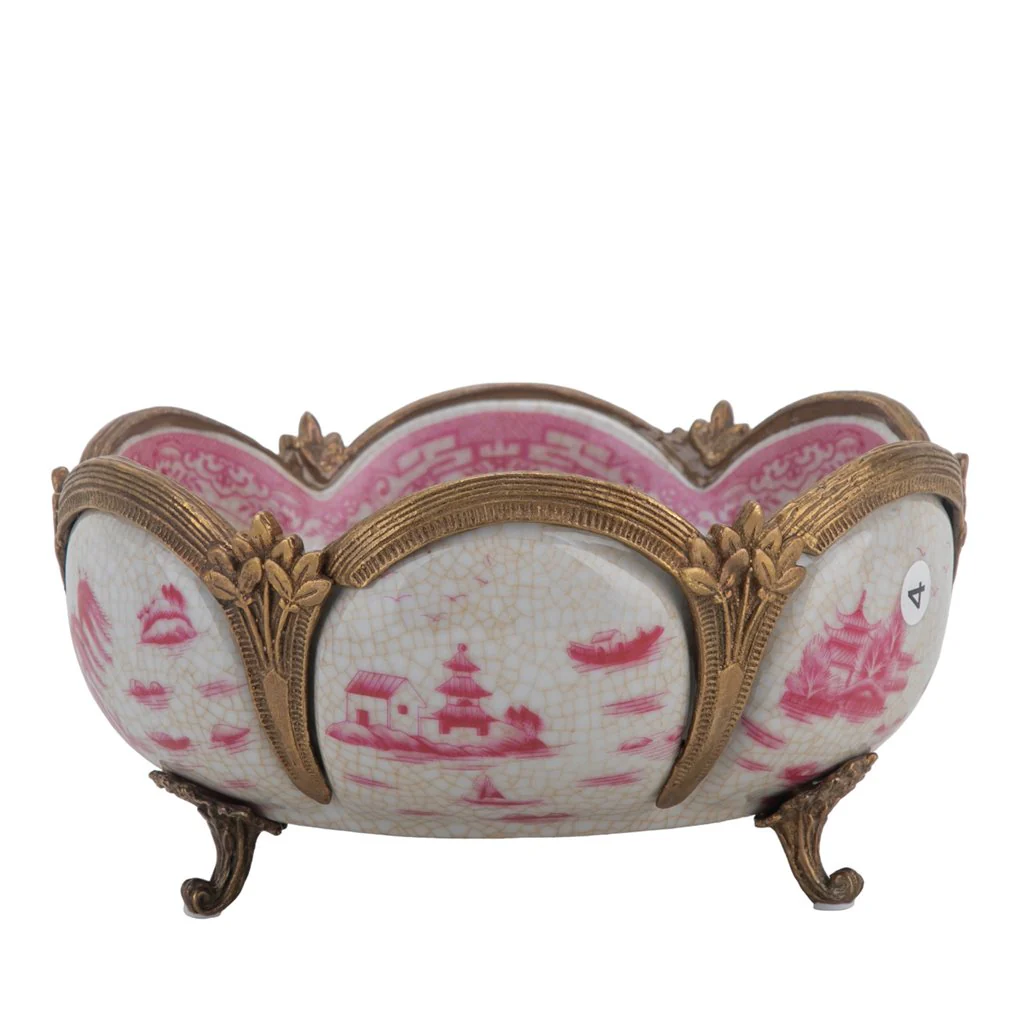 Danny's Fine Porcelain Basin With Bronze-Pink Willow 14269