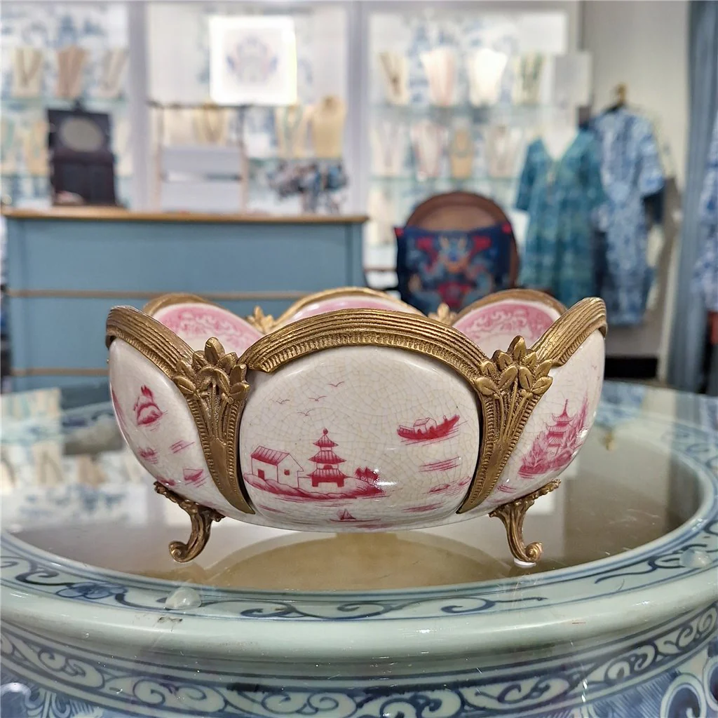 Danny's Fine Porcelain Basin With Bronze-Pink Willow 14269 - Image 2