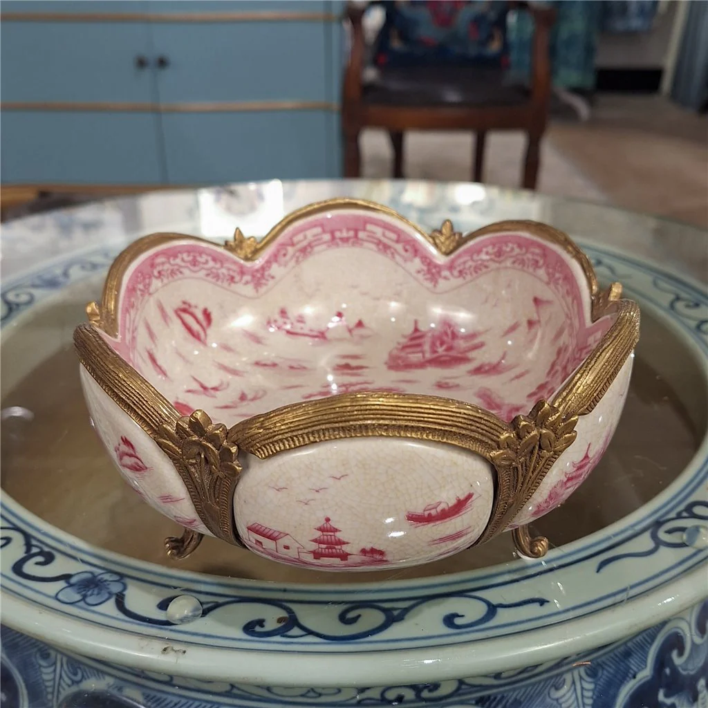 Danny's Fine Porcelain Basin With Bronze-Pink Willow 14269 - Image 3