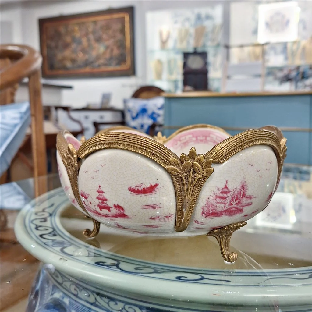 Danny's Fine Porcelain Basin With Bronze-Pink Willow 14269 - Image 5