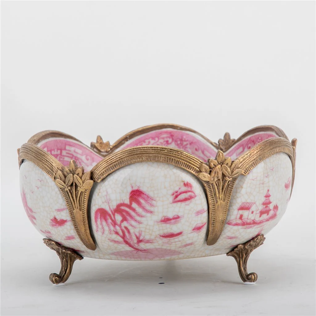 Danny's Fine Porcelain Basin With Bronze-Pink Willow 14269 - Image 7