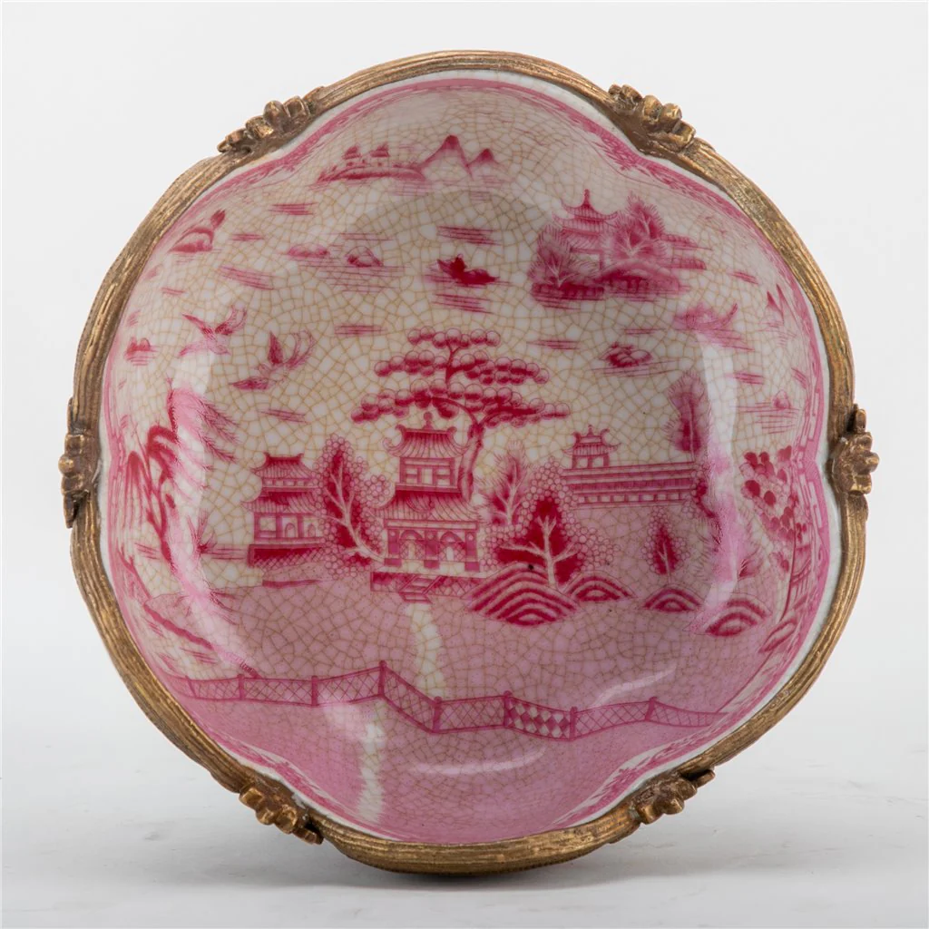 Danny's Fine Porcelain Basin With Bronze-Pink Willow 14269 - Image 9