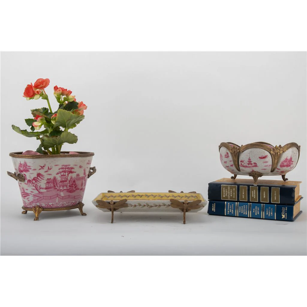 Danny's Fine Porcelain Basin With Bronze-Pink Willow 14270 - Image 14