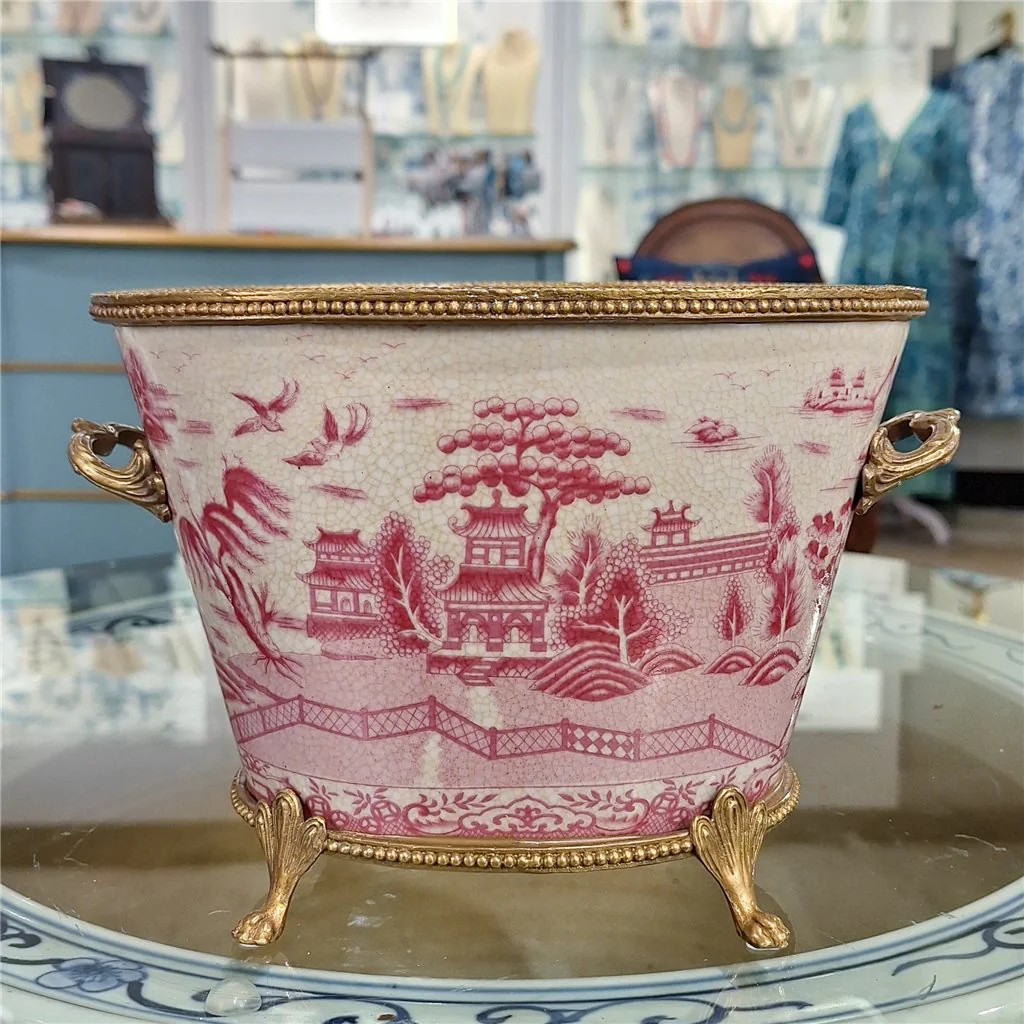 Danny's Fine Porcelain Basin With Bronze-Pink Willow 14270 - Image 2