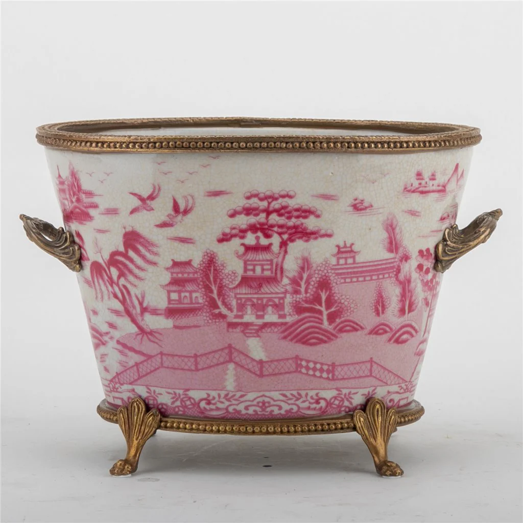Danny's Fine Porcelain Basin With Bronze-Pink Willow 14270 - Image 3