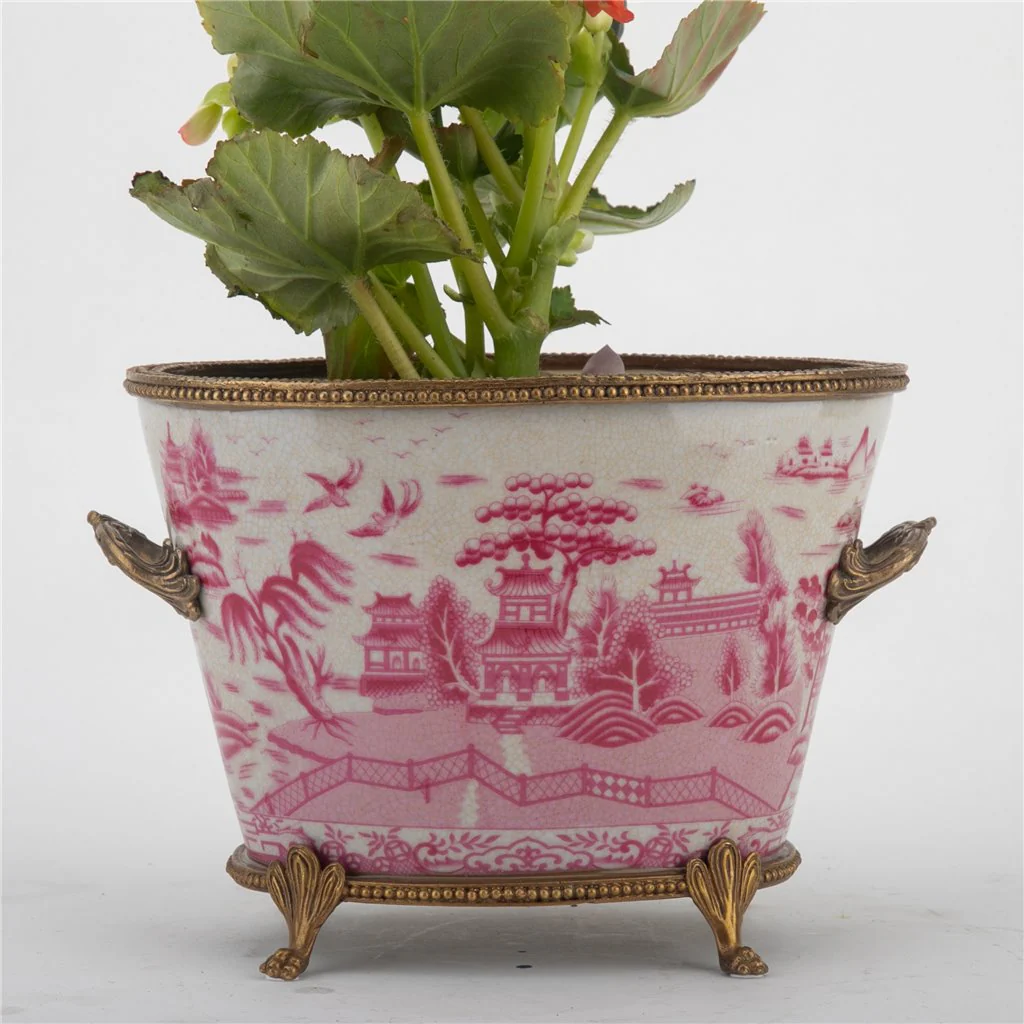Danny's Fine Porcelain Basin With Bronze-Pink Willow 14270 - Image 6