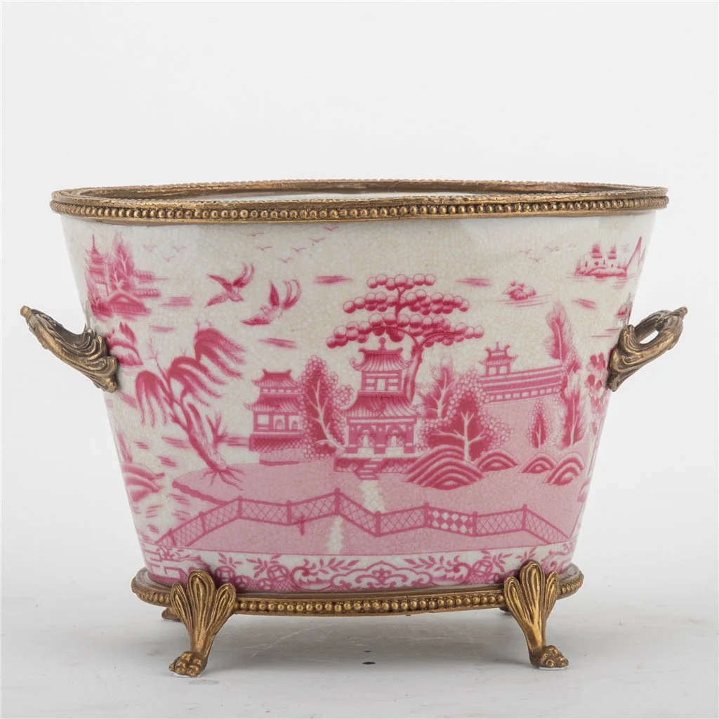 Danny's Fine Porcelain Basin With Bronze-Pink Willow 14270 - Image 9