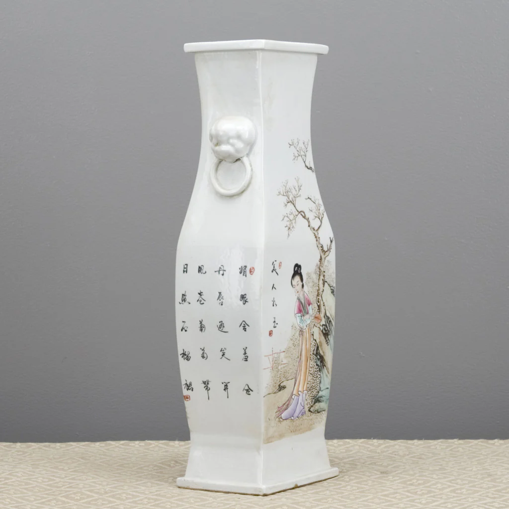Danny's Fine Porcelain Beauty Scene Rectangle Vase 50128 - Image 4