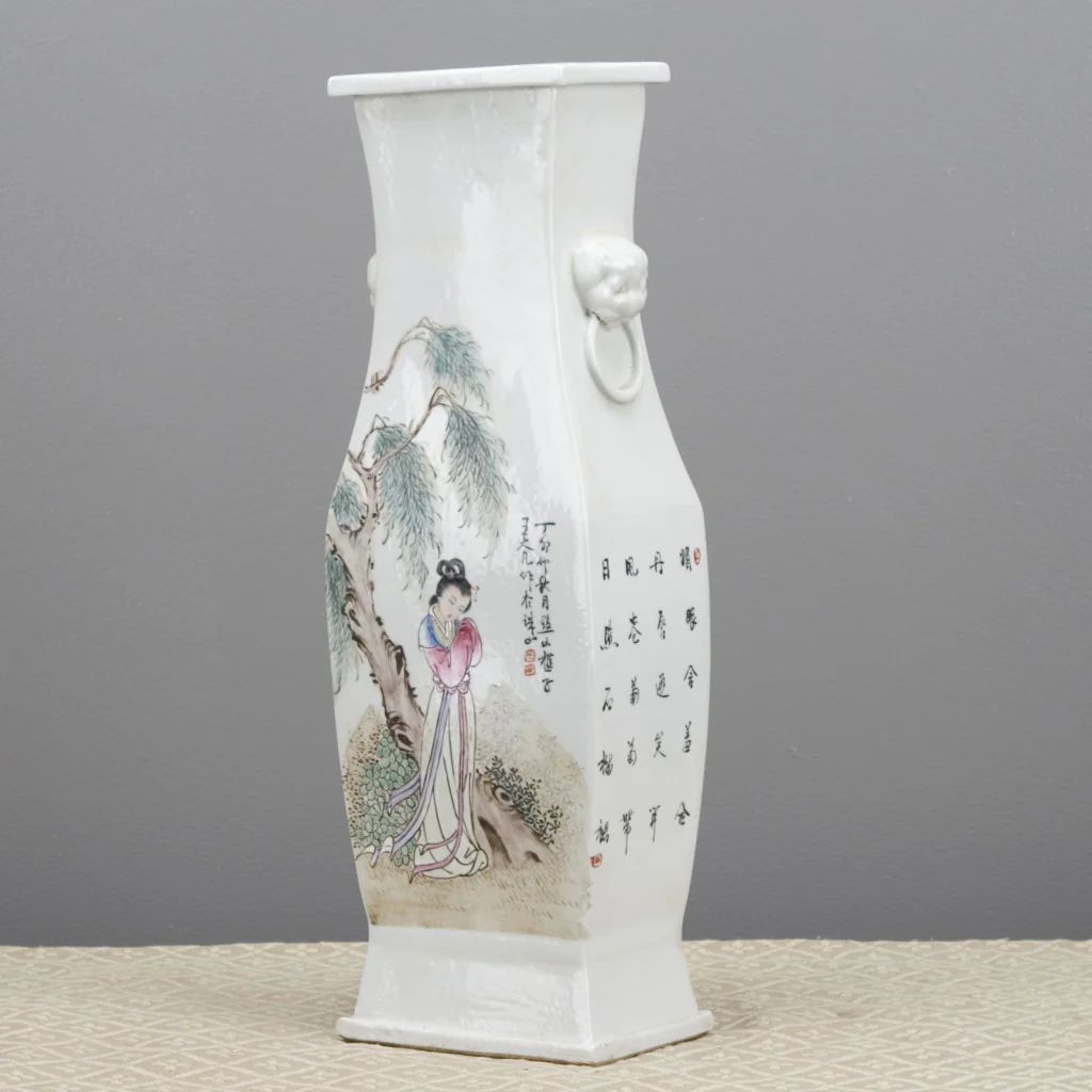 Danny's Fine Porcelain Beauty Scene Rectangle Vase 50128 - Image 6