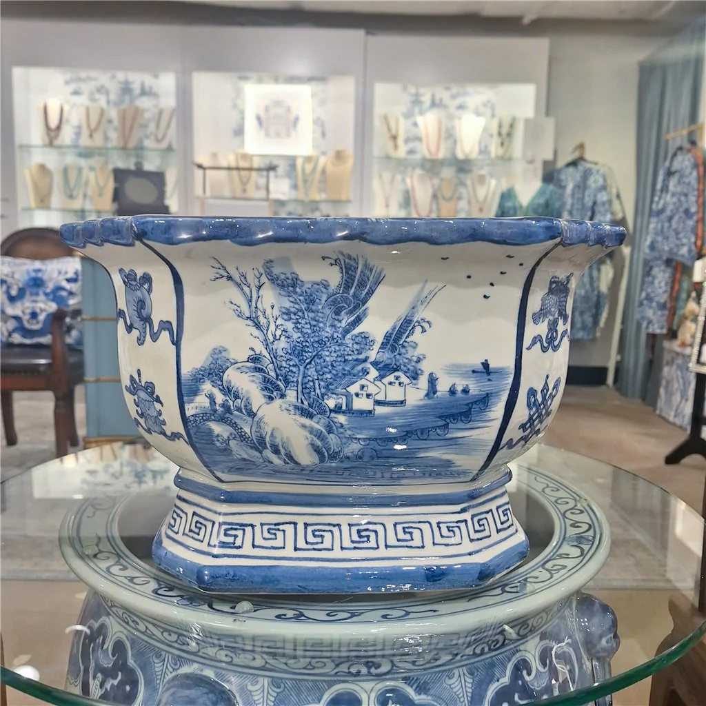 Danny's Fine Porcelain BIG RECTANGULAR PLANTER- BLUE AND WHITE 51077 - Image 2