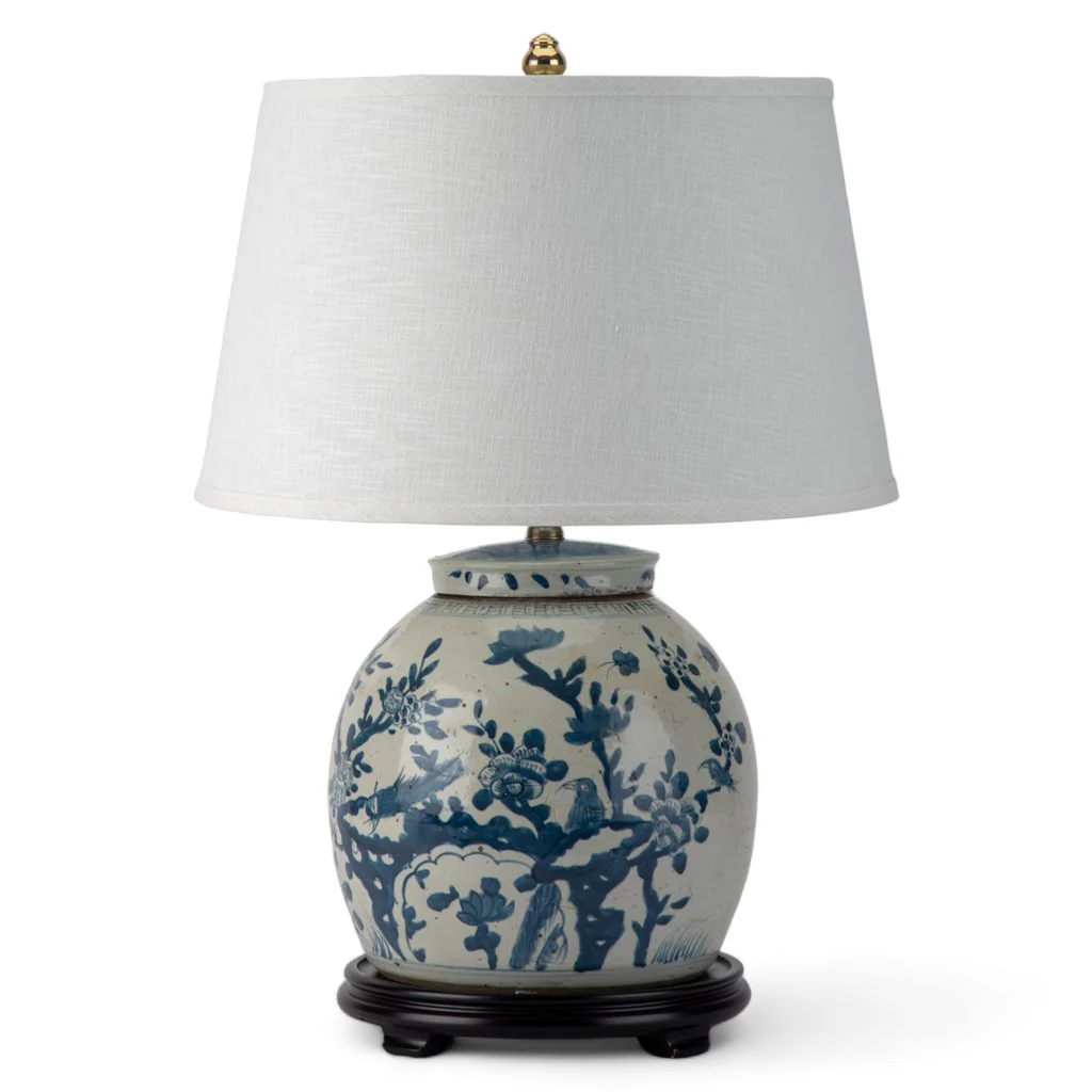 Danny's Fine Porcelain BLUE AND WHITE BULB LIDDED JAR LAMP(CLASSIC) (2-847-17) 50239-L