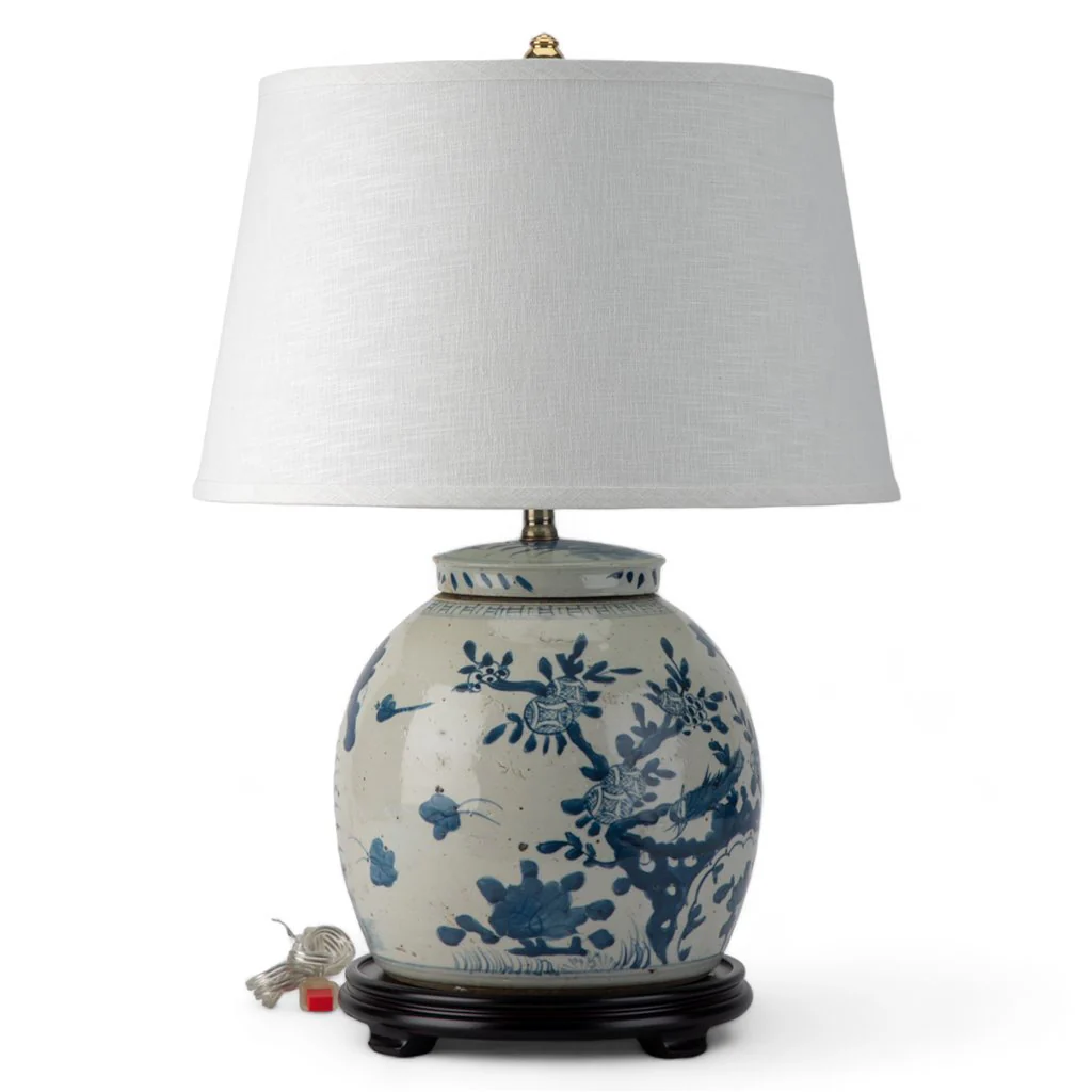 Danny's Fine Porcelain BLUE AND WHITE BULB LIDDED JAR LAMP(CLASSIC) (2-847-17) 50239-L - Image 2