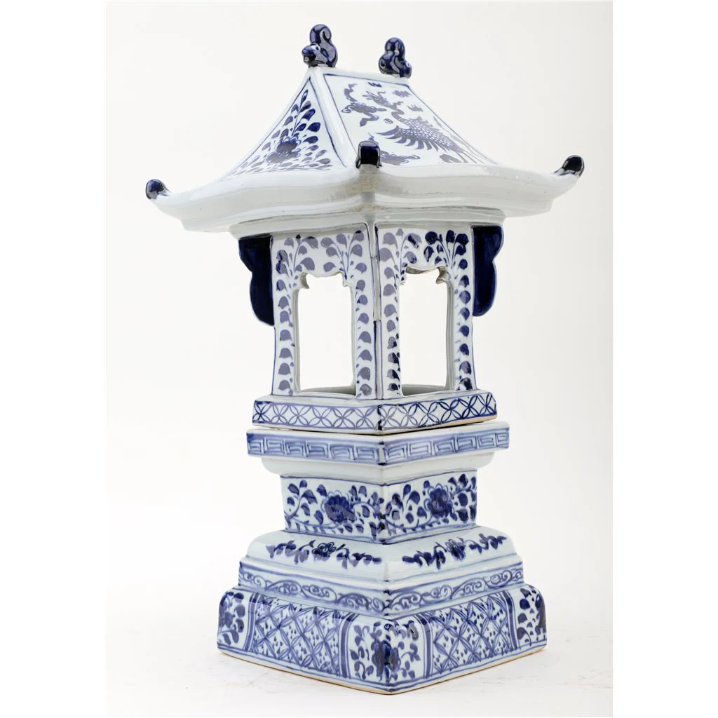 Danny's Fine Porcelain Blue And White Lantern With Base (2 Sections) 50819 - Image 4