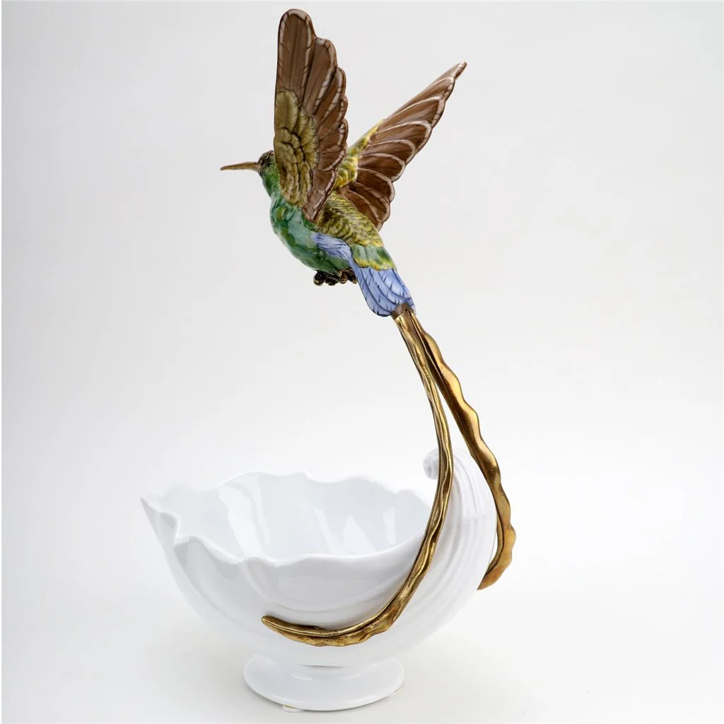 Danny's Fine Porcelain Blue Green Hummingbird With Dish 60375 - Image 15
