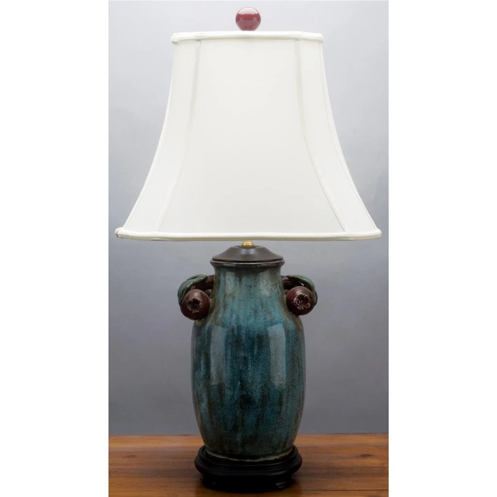 Danny's Fine Porcelain Blue Lamp W/ Red Pomegrant PKV01BR - Image 2