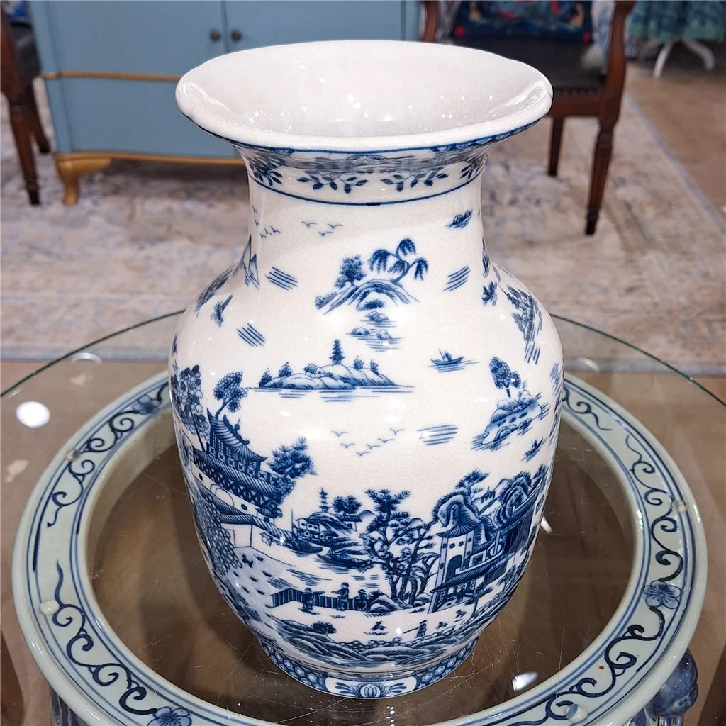 Danny's Fine Porcelain BLUE WILLOW VASE (PREDRILLED HOLE) 13666 - Image 10