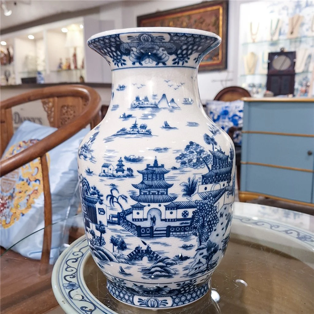 Danny's Fine Porcelain BLUE WILLOW VASE (PREDRILLED HOLE) 13666 - Image 11