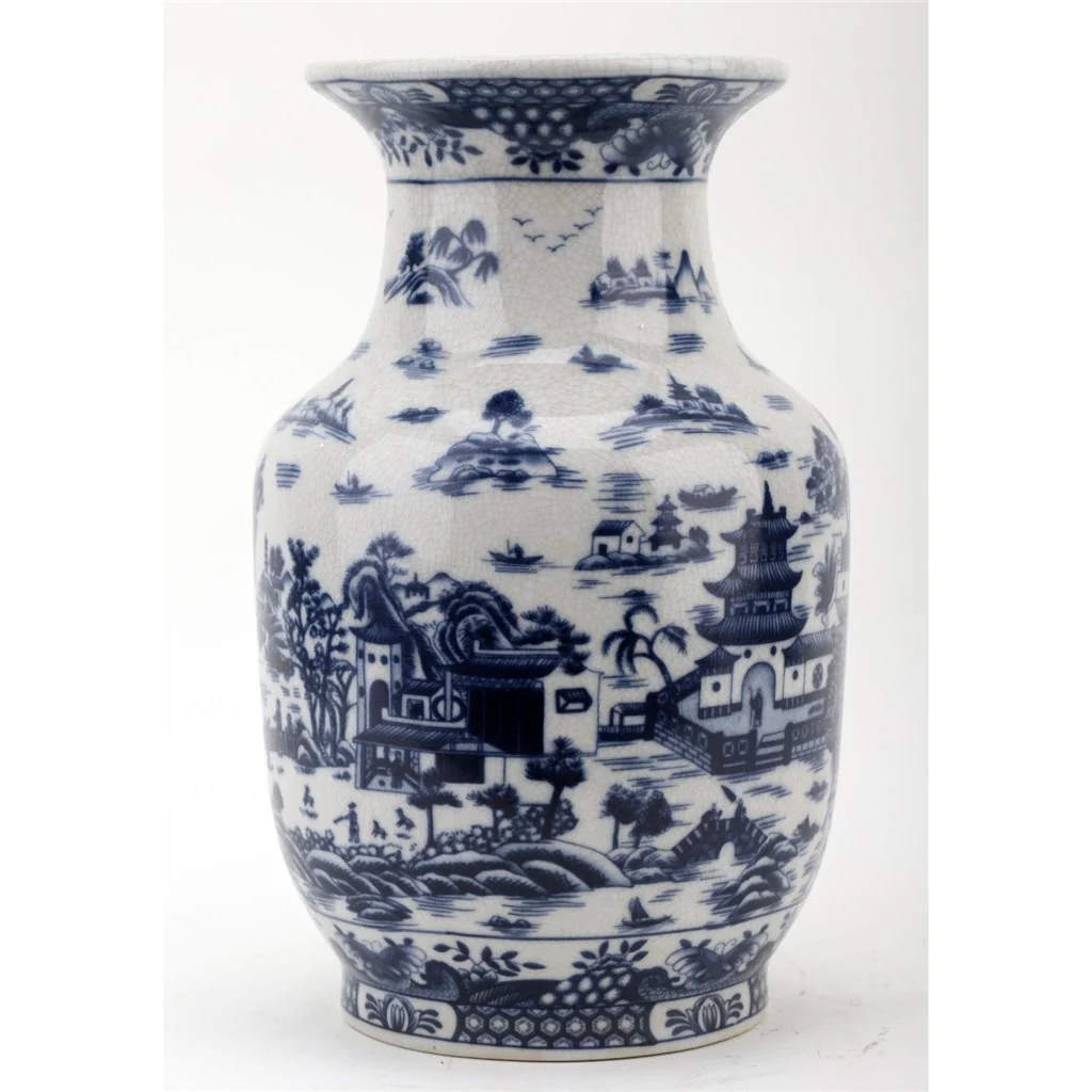 Danny's Fine Porcelain BLUE WILLOW VASE (PREDRILLED HOLE) 13666 - Image 3