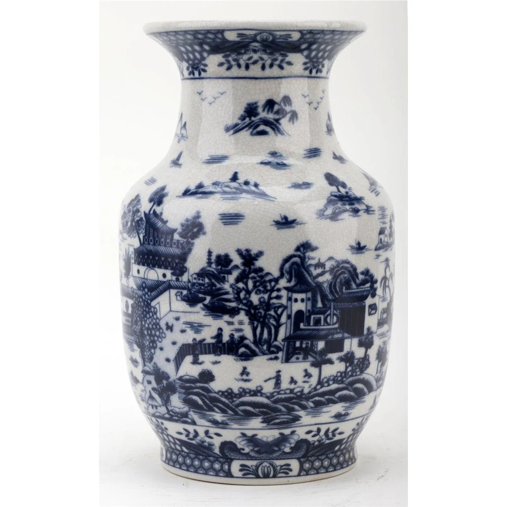 Danny's Fine Porcelain BLUE WILLOW VASE (PREDRILLED HOLE) 13666 - Image 4