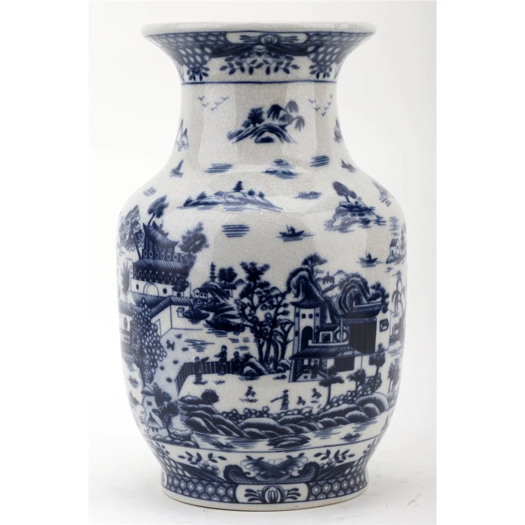 Danny's Fine Porcelain BLUE WILLOW VASE (PREDRILLED HOLE) 13666 - Image 5