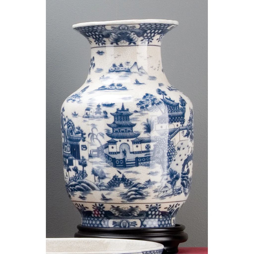 Danny's Fine Porcelain BLUE WILLOW VASE (PREDRILLED HOLE) 13666 - Image 8