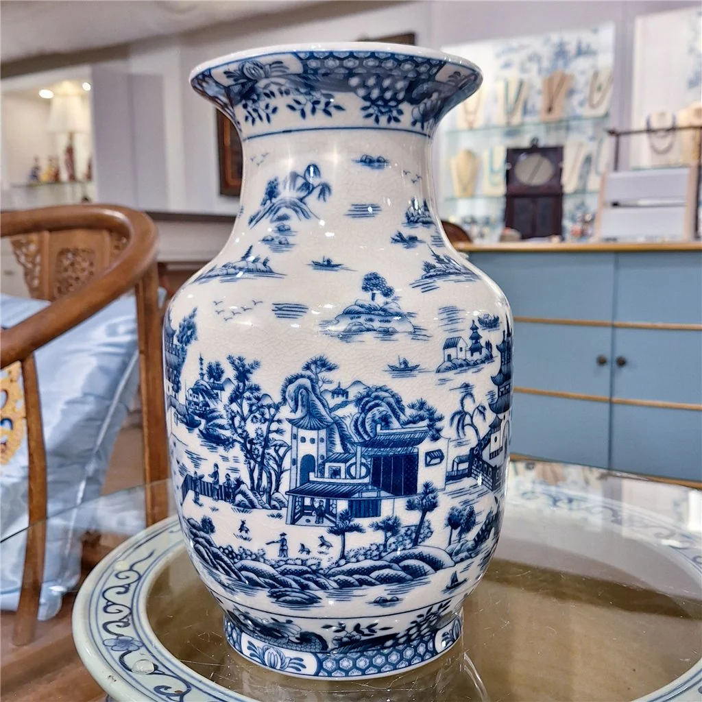 Danny's Fine Porcelain BLUE WILLOW VASE (PREDRILLED HOLE) 13666 - Image 9