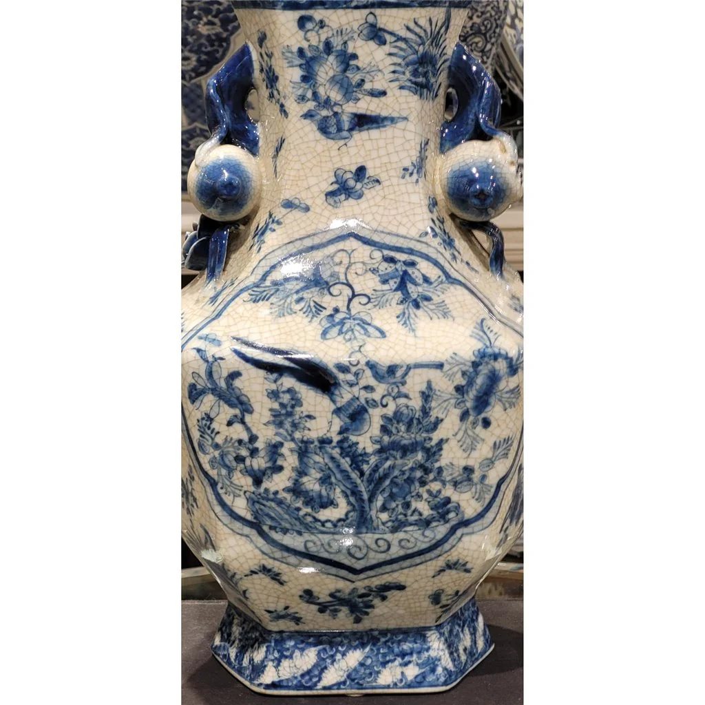 Danny's Fine Porcelain [BOT: 5X6 HEXA] HEXAGONAL VASE - B/W BIRD 10792 - Image 7