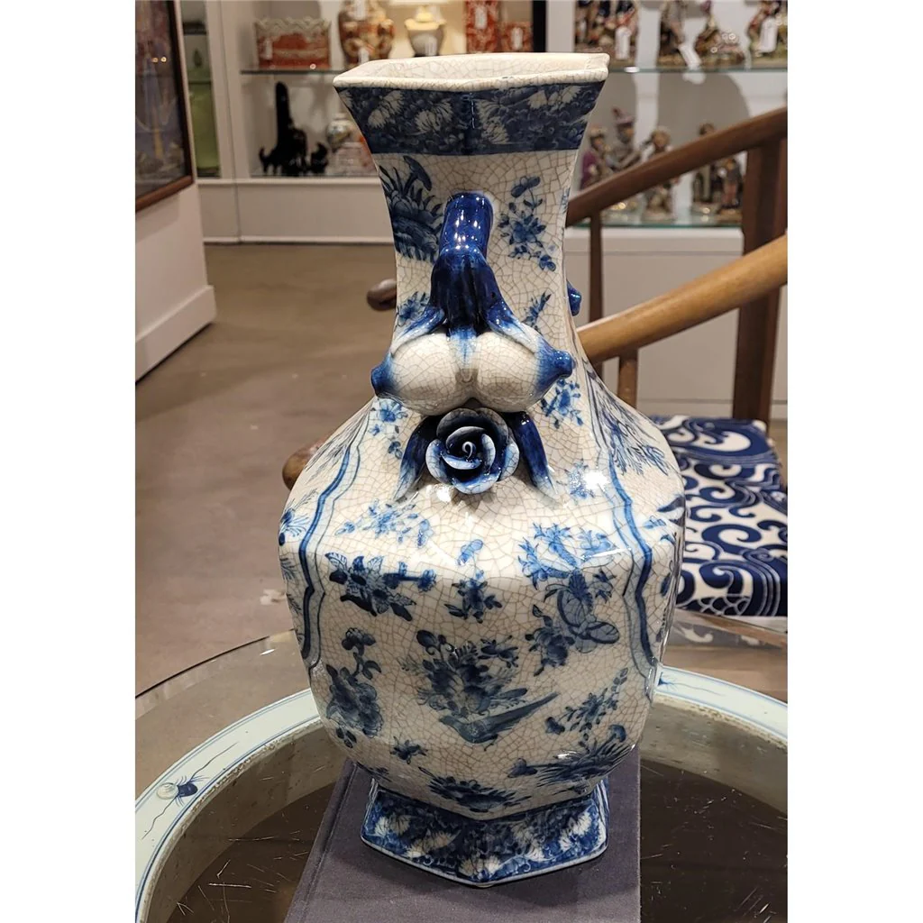 Danny's Fine Porcelain [BOT: 5X6 HEXA] HEXAGONAL VASE - B/W BIRD 10792 - Image 8
