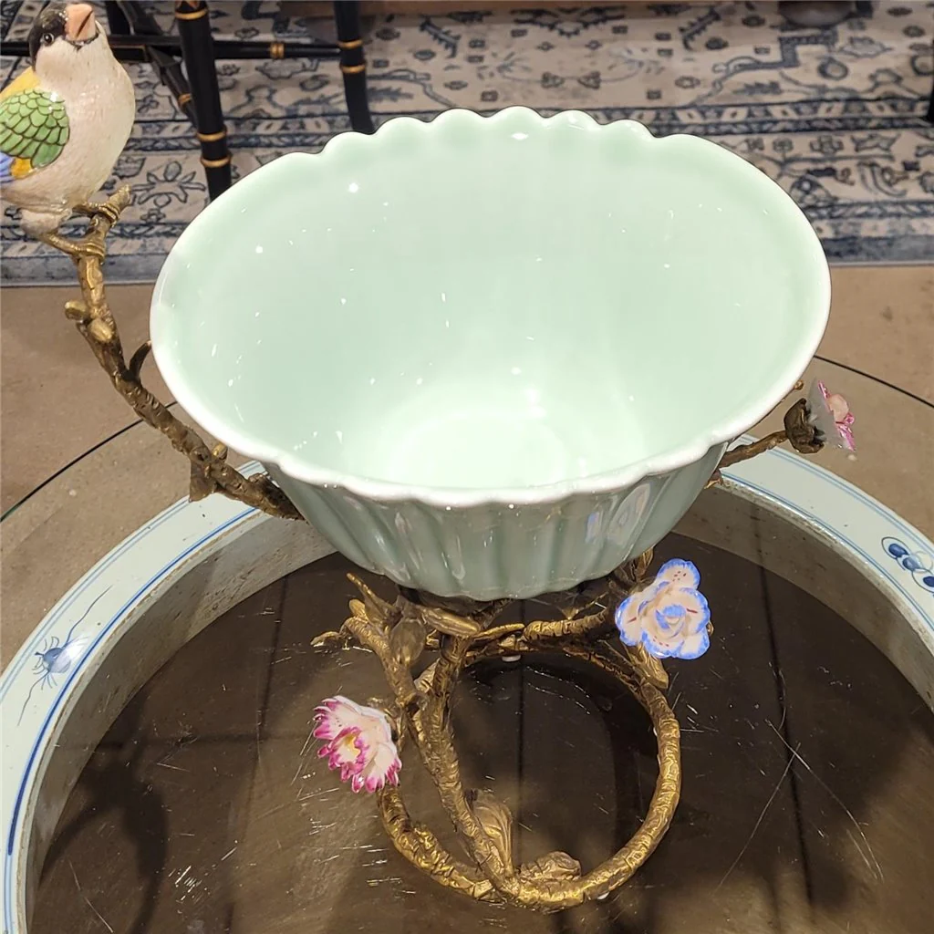 Danny's Fine Porcelain Bowl With Bird And Bronze Ormolu 60388 - Image 7