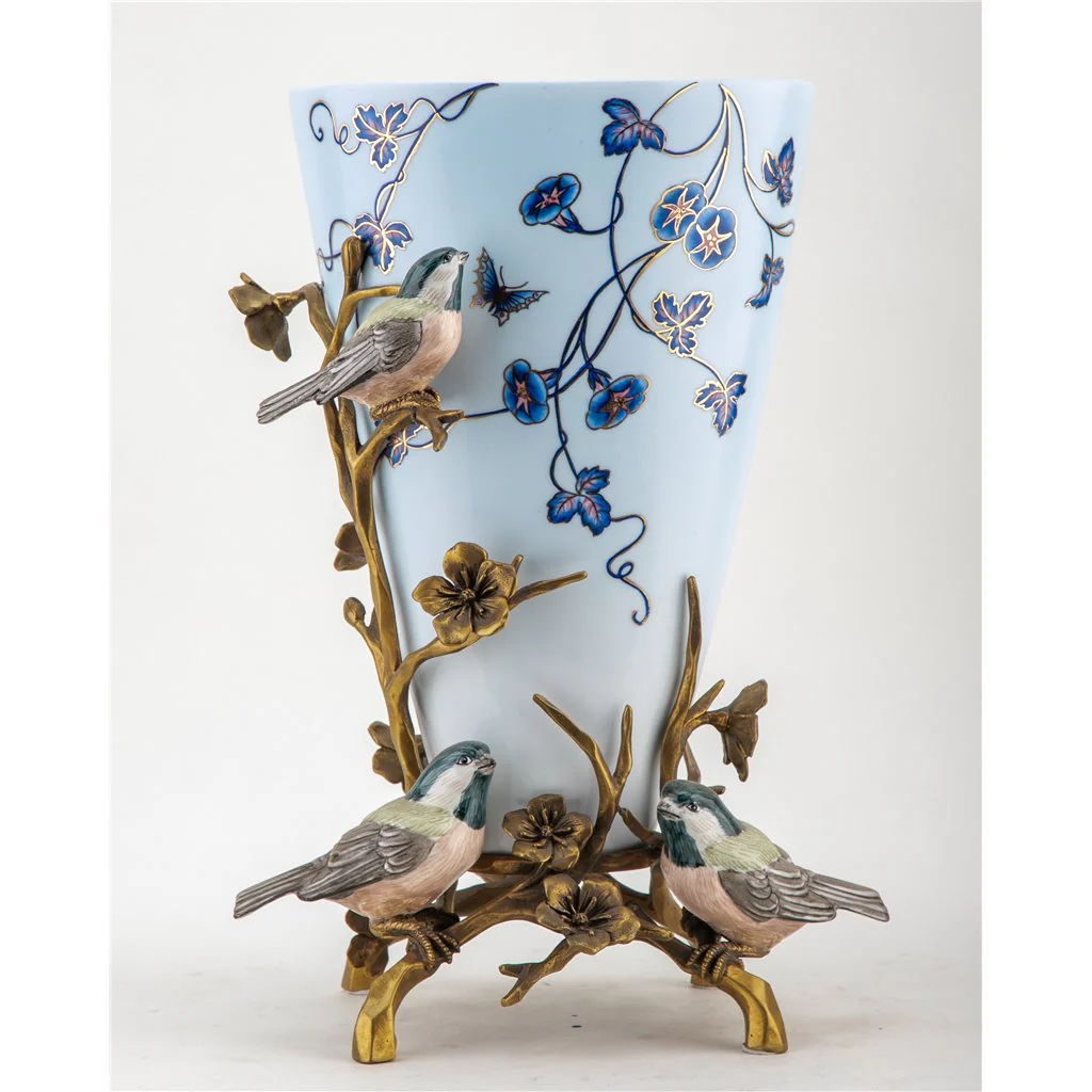 Danny's Fine Porcelain Bronze Bird With Porcelain Vase - Morning Glory 60353-2 - Image 3