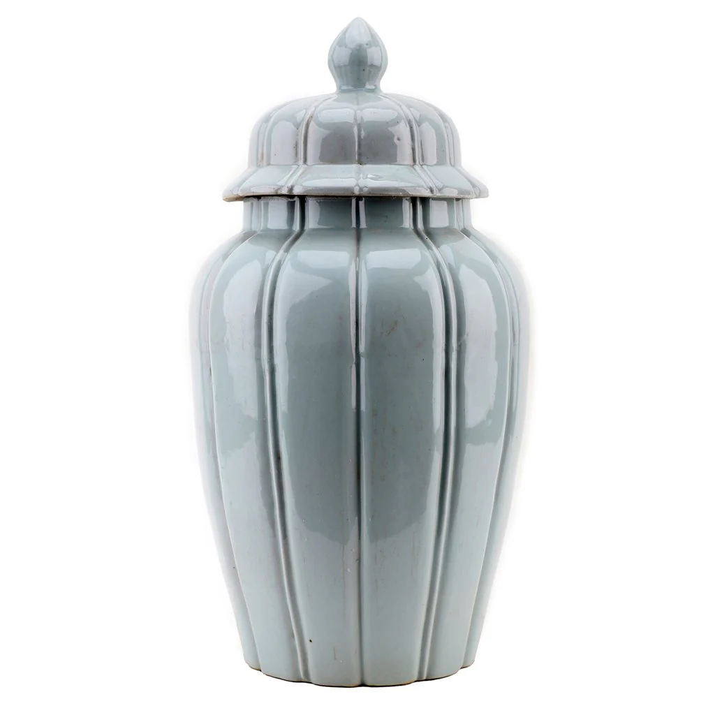 Danny's Fine Porcelain Celedon Jar Antique Finish 50853