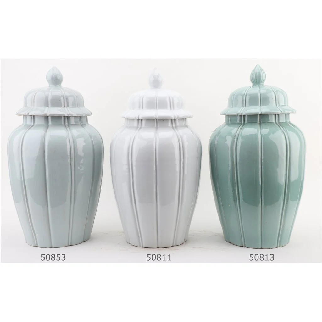Danny's Fine Porcelain Celedon Jar Antique Finish 50853 - Image 5