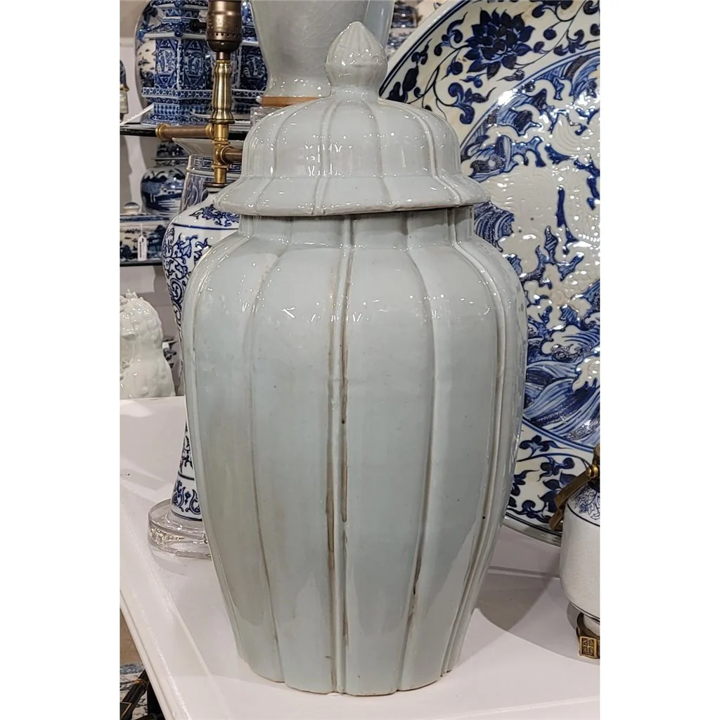 Danny's Fine Porcelain Celedon Jar Antique Finish 50853 - Image 6