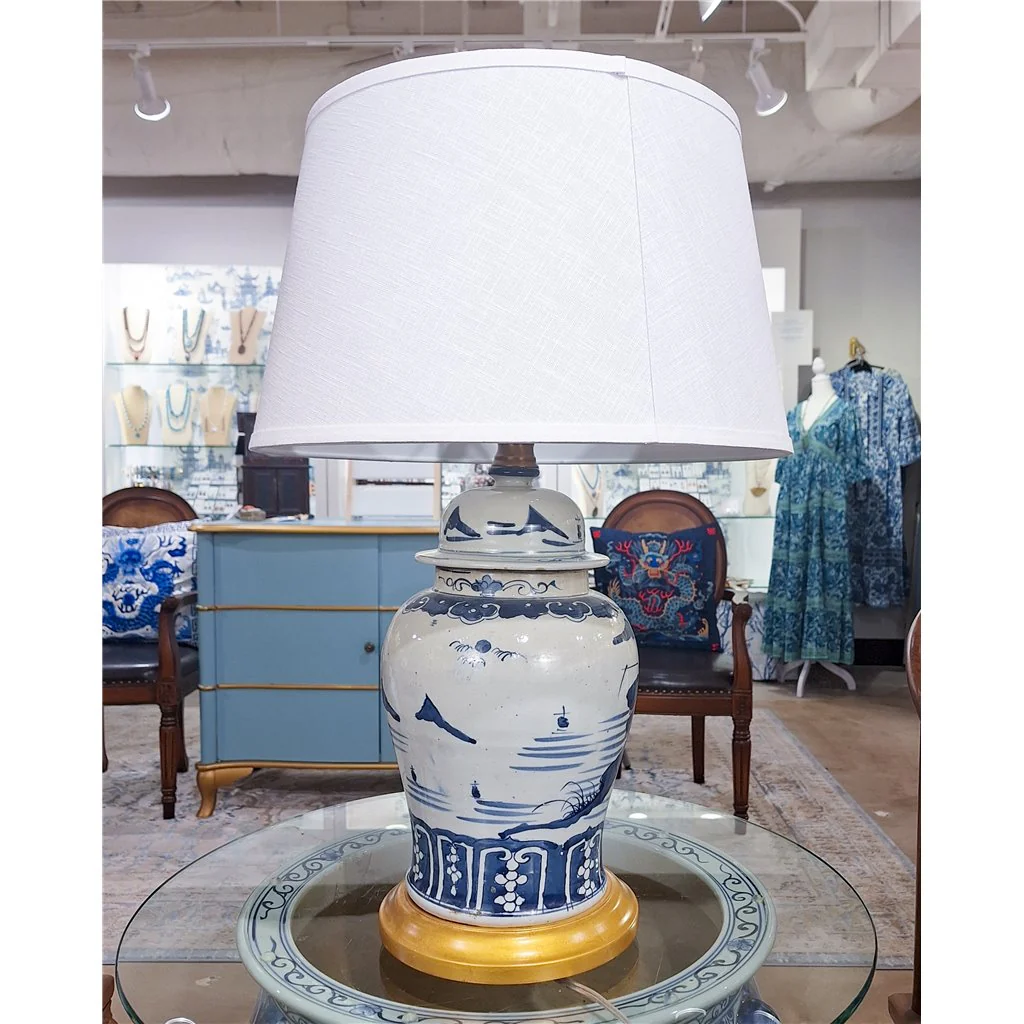 Danny's Fine Porcelain Classic Porcelain Temple Jar Lamp - Village Scene - Gold Wood Base (2-847-17) 50631-LG - Image 7