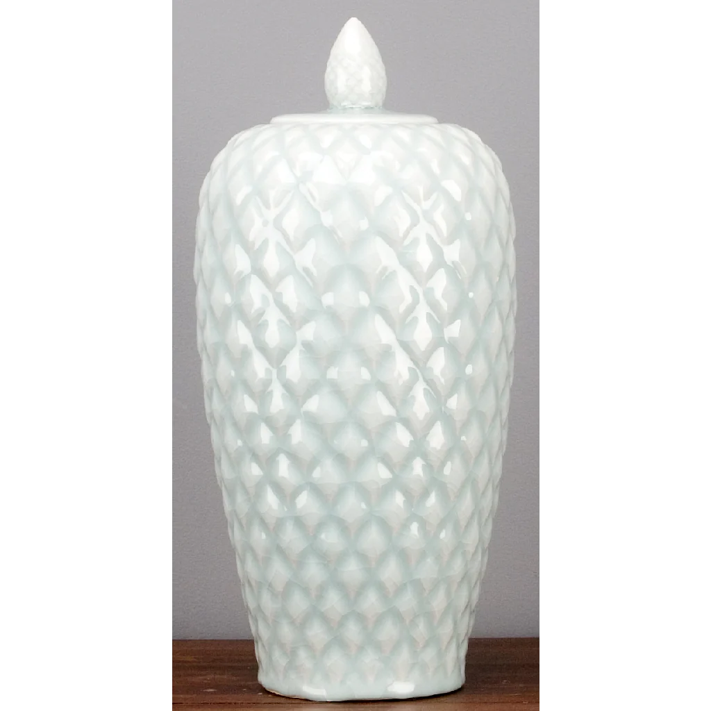 Danny's Fine Porcelain Embossed Jar - Light Celadon 40707