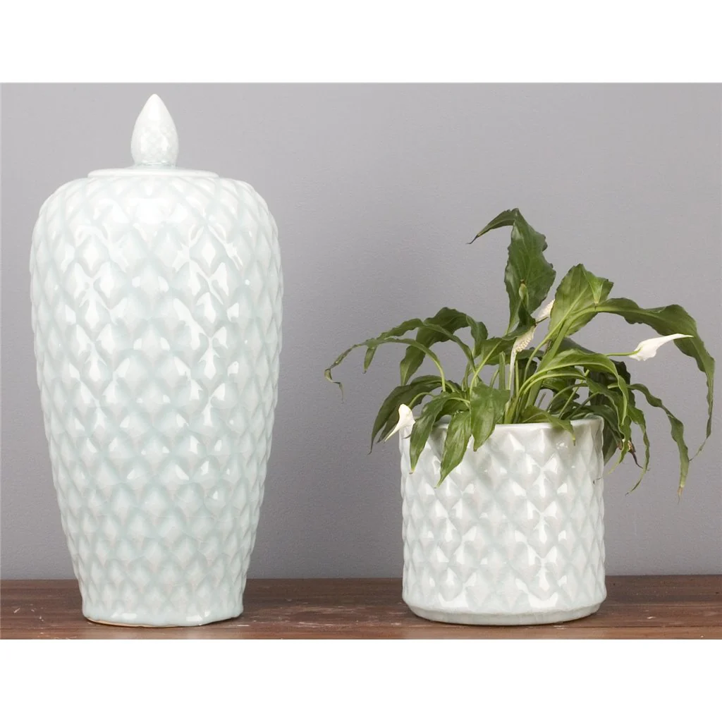 Danny's Fine Porcelain Embossed Jar - Light Celadon 40707 - Image 3