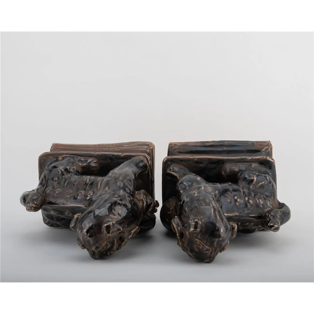 Danny's Fine Porcelain Foo Dog Aged Black - Pair 51150 - Image 8