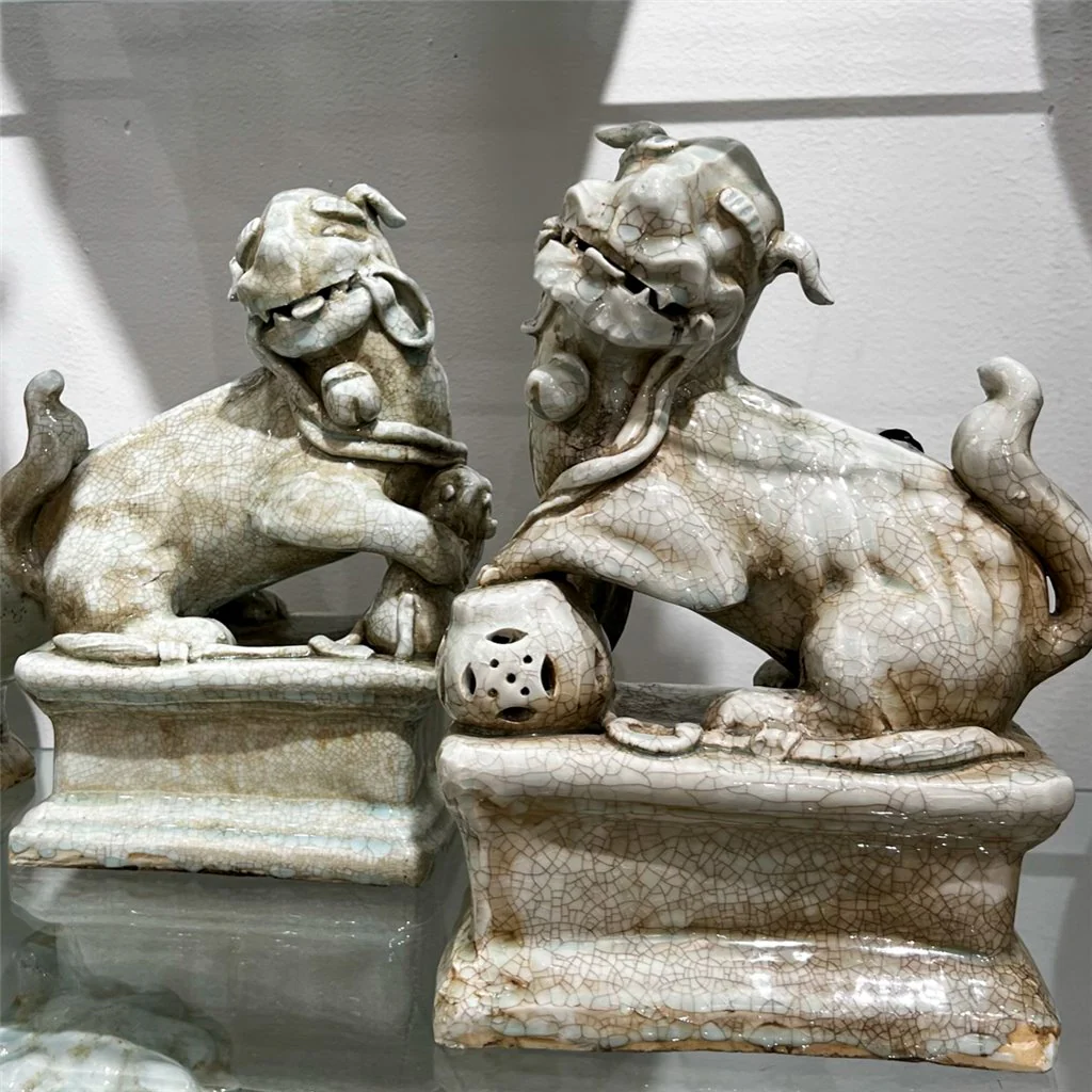 Danny's Fine Porcelain Foo Dogs (Pr) - old celadon KS1008 - Image 14