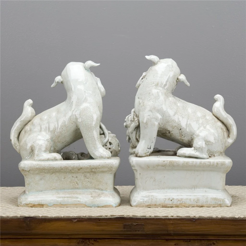 Danny's Fine Porcelain Foo Dogs (Pr) - old celadon KS1008 - Image 8
