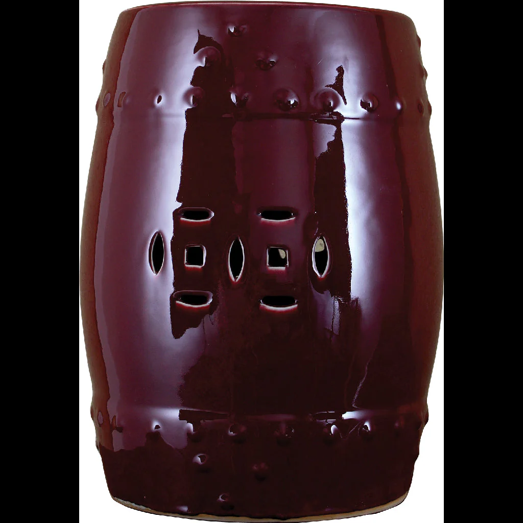 Danny's Fine Porcelain Garden Stool -Oxblood Red 41014