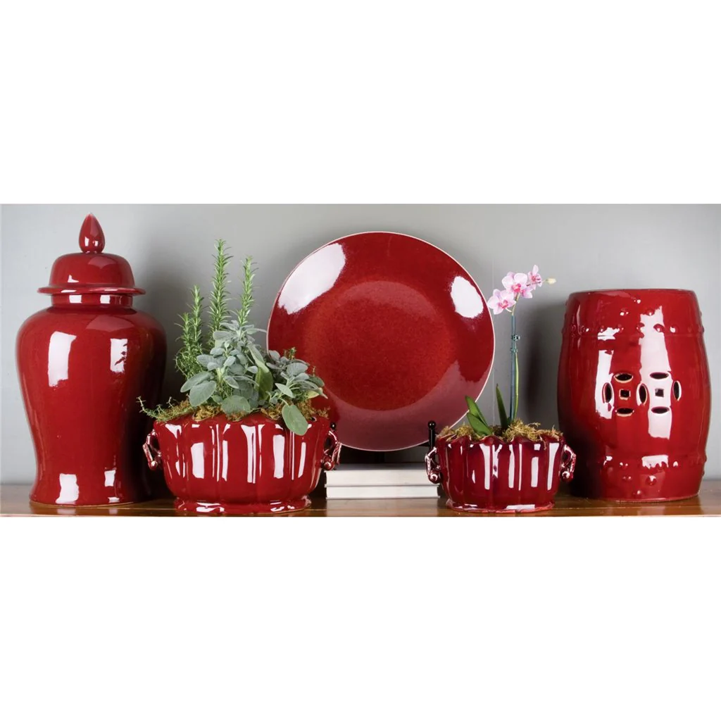 Danny's Fine Porcelain Garden Stool -Oxblood Red 41014 - Image 3