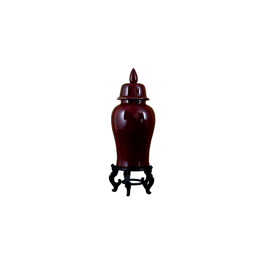 Danny's Fine Porcelain Ginger Jar - Oxblood Red 41011